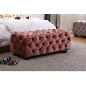 Canora Grey Lythrodontas Velvet Tufted Rectangle Footstool Ottoman pink 40.0 H x 49.0 W x 100.0 D cm