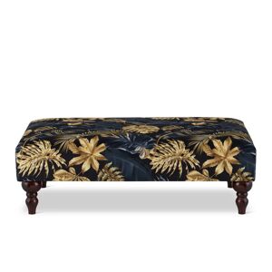 Rosalind Wheeler Ajus 100cm Velvet Rectangle Floral Cocktail Ottoman brown 30.0 H x 100.0 W x 60.0 D cm