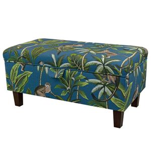 Beaumont 70Cm Wide Rectangle Floral Storage Ottoman with Storage black 36.0 H x 70.0 W x 40.0 D cm