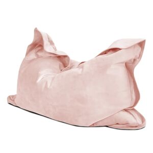 Latitude Run Velvet Junior Squarbie Beanbag pink/white/brown 125.0 H x 100.0 W x 20.0 D cm