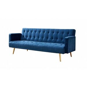 Home Detail - Windsor Blue Velvet Sofa bed /Golden legs