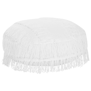 Beliani Seating Cushion White Cotton EPS Filling Round £ 50 cm Fluffy Boho Style Ottoman Floor Pillow Material:Cotton Size:50x20x50