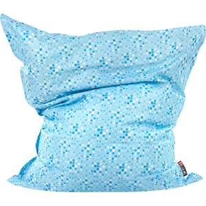 Beliani Large Bean Bag Blue Polka Dots Pattern Lounger Zip Giant Beanbag Material:Nylon Size:140x20x180