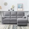 Ebern Designs Hayder High Back Left Hand Facing Reclining Corner Sofa gray 102.0 H x 205.0 W x 92.0 D cm