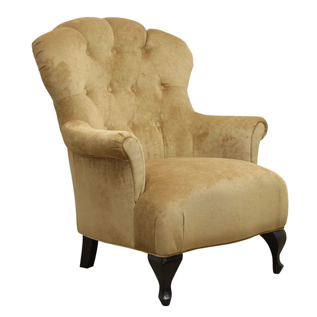 Photos - Chair Fleur De Lis Living Christen 78Cm Wide Tufted Armchair black/brown 98.0 H