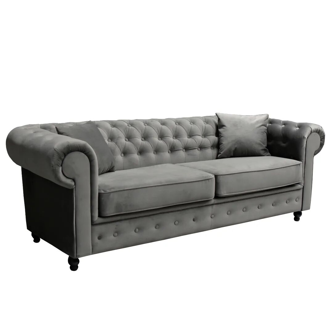 Photos - Storage Combination Mercer41 Theres 3+2 Chesterfield Sofa Set gray 74.0 H x 224.0 W x 90.0 D c