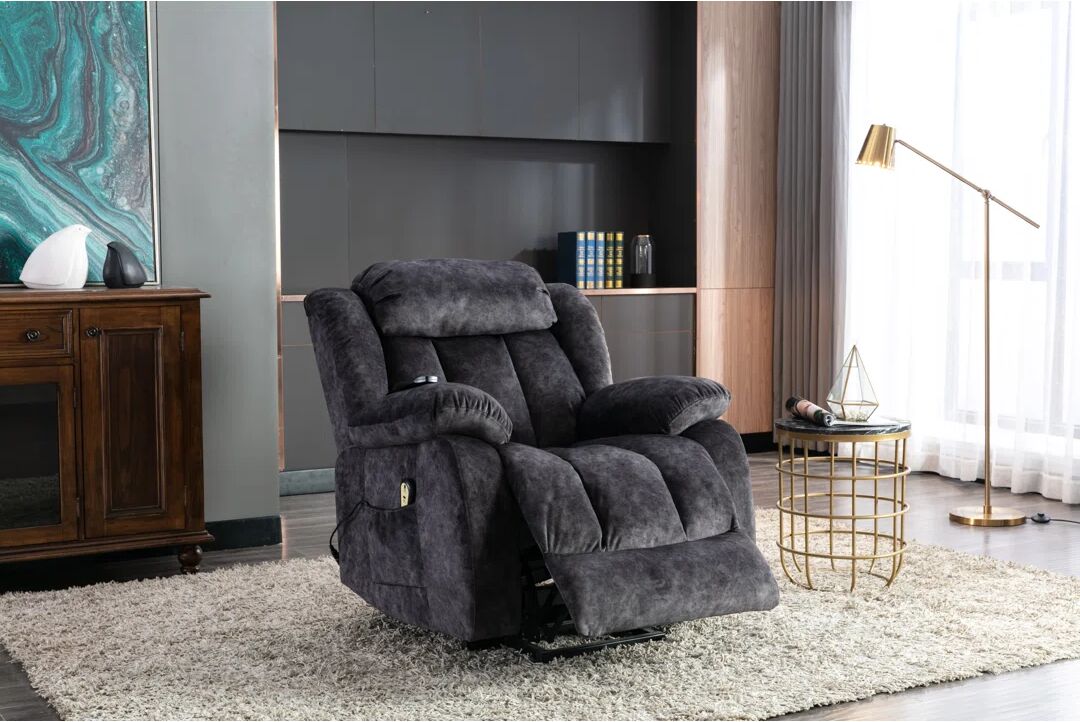 Photos - Sofa Lark Manor Turenne Velvet Electric Lift Assist Recliner with Massage and H