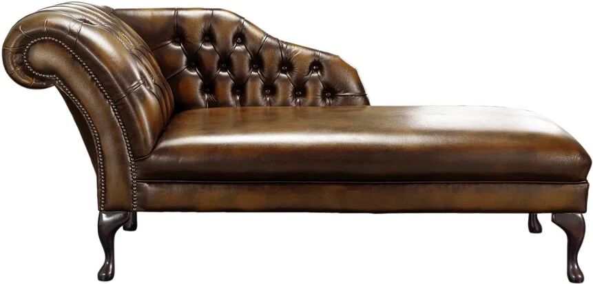 Designer Sofas For You Ltd Chesterfield Chaise Lounge Left Hand Antique Oxblood brown 77.0 H x 68.0 W x 168.0 D cm