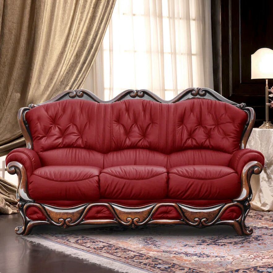 Photos - Sofa Astoria Grand Dodgson 3 Seater  red 107.0 H x 192.0 W x 100.0 D cm