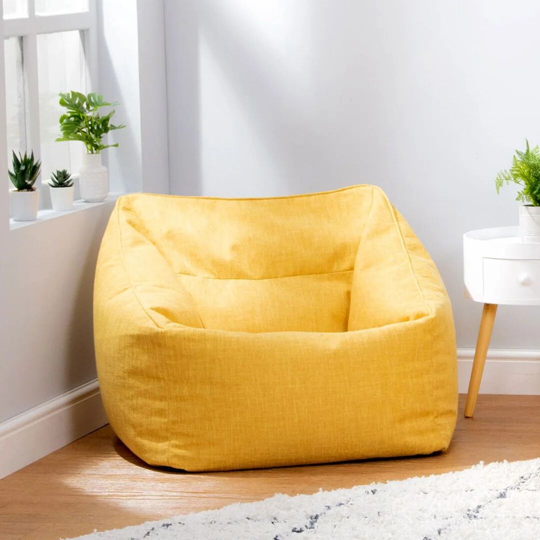 Photos - Bean Bag Ebern Designs  Chair yellow 60.0 H x 85.0 W x 77.0 D cm