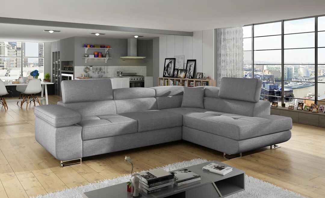 Photos - Sofa Metro Geers An74 Right Sawana 21 Corner  Bed gray 90.0 H x 275.0 W x 2