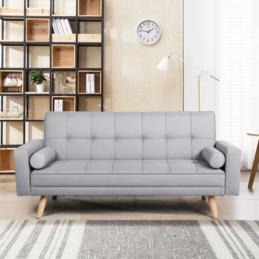 Photos - Sofa Mercury Ganta 2 Seater Clic Clac  Bed gray/brown 86.0 H x 185.0 W x 82 