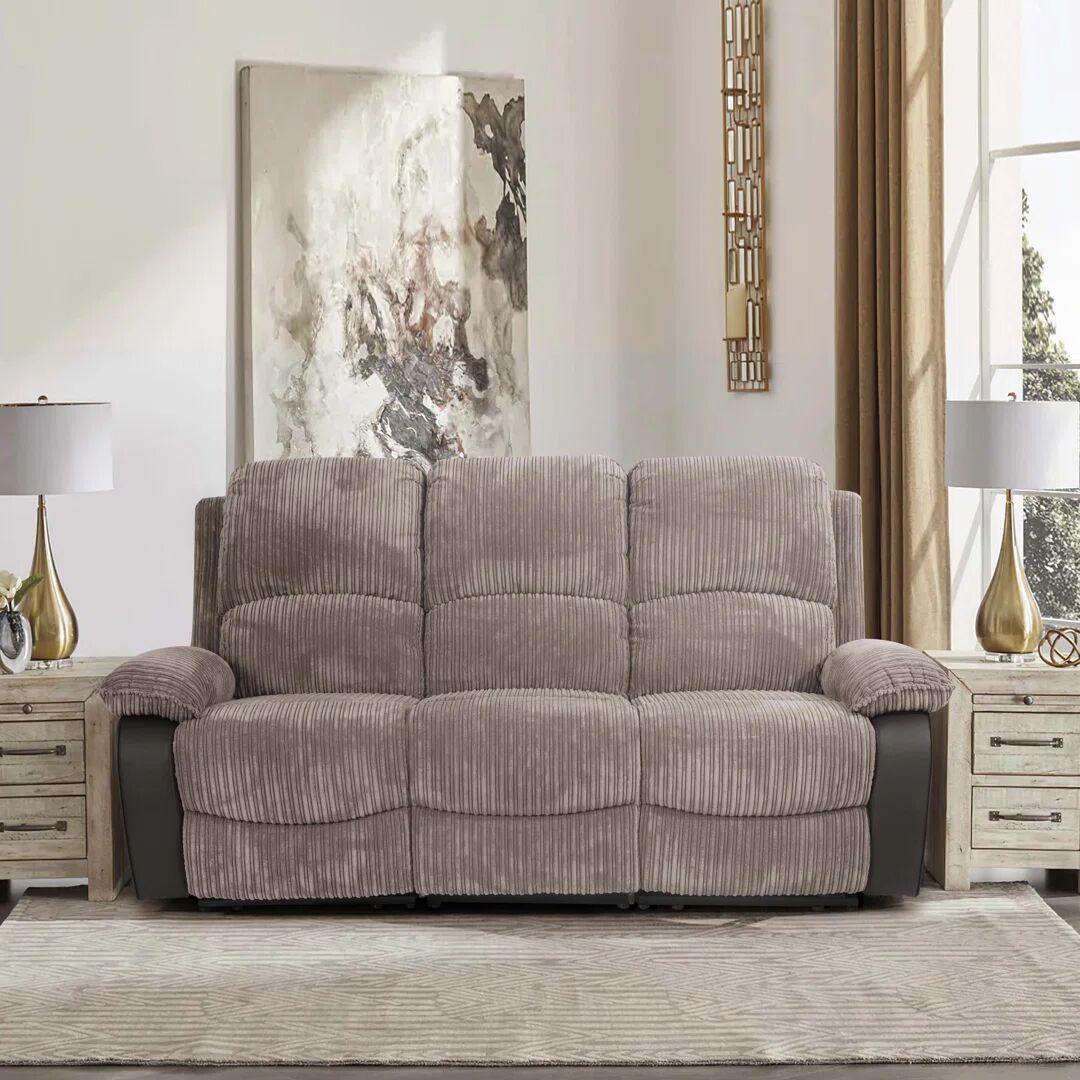 Photos - Sofa Brayden Studio 3 Seater Asbridge Fabric Reclining  106.0 H x 188.0 W x