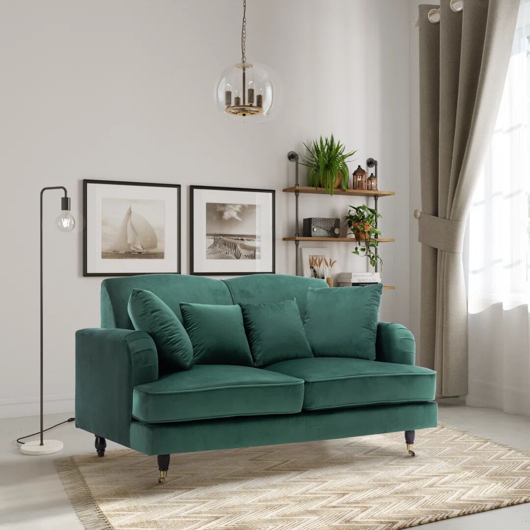 Photos - Sofa Rosdorf Park Letman 2 Seater Upholstered  green 85.0 H x 150.0 W x 89.