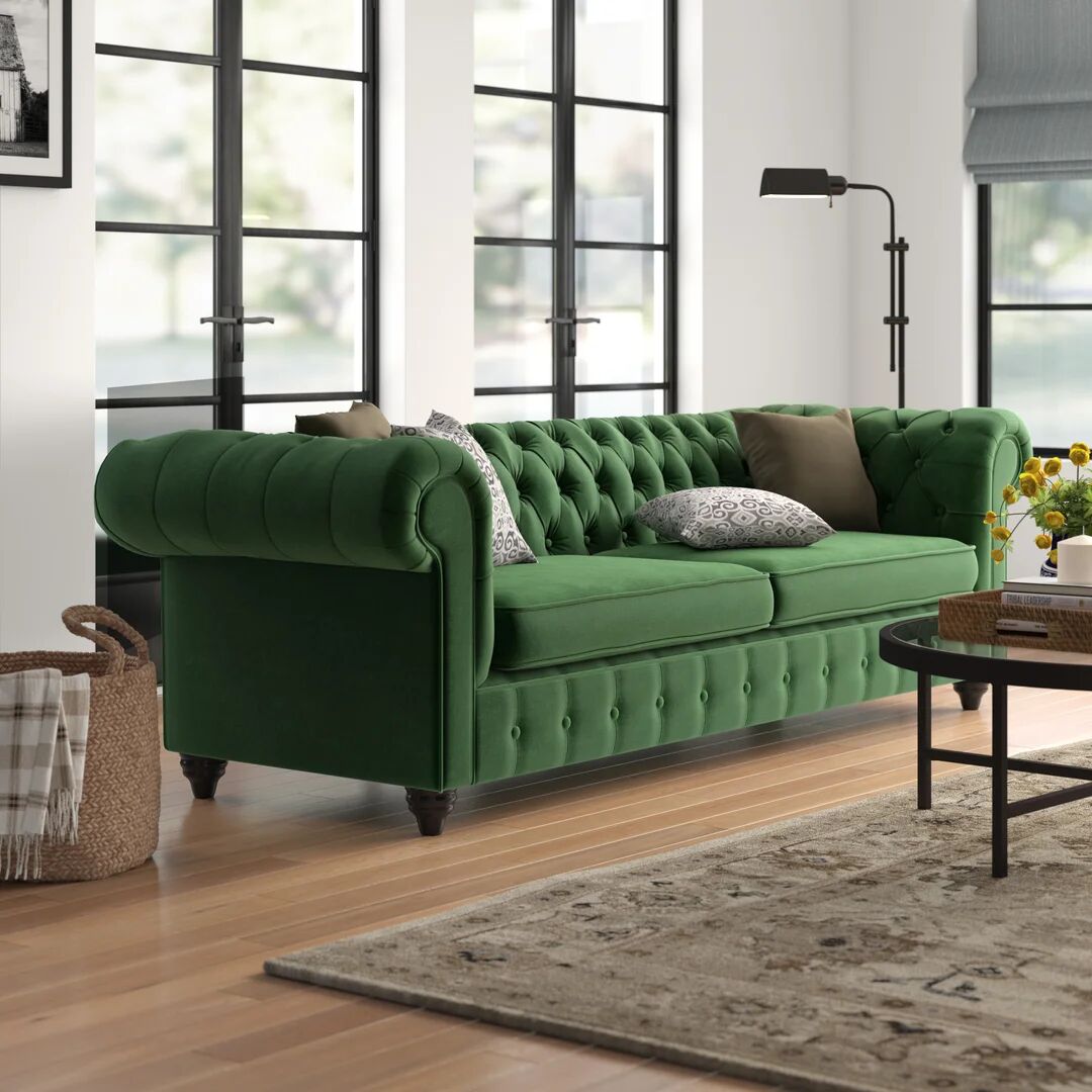 Photos - Sofa Three Posts Alsey 3 Seater  green 76.0 H x 246.0 W x 92.0 D cm