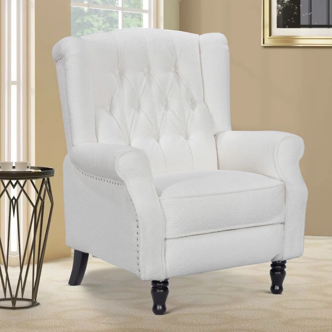 Photos - Sofa Marlow Home Co. Fabric Recliner Chair white 104.0 H x 78.0 W x 88.0 D cm