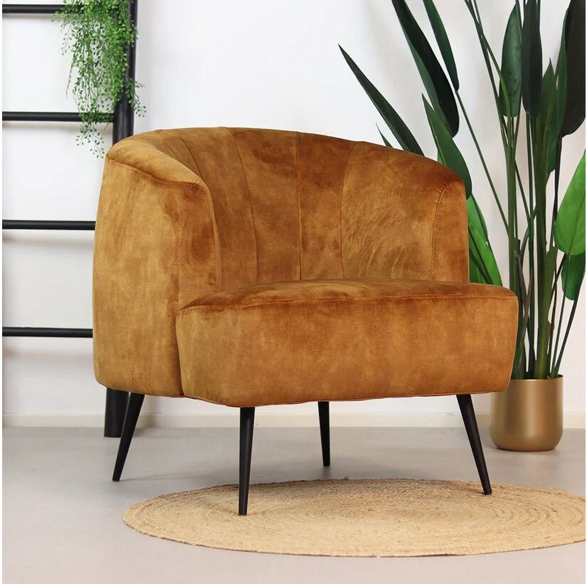 Furnwise Velvet armchair Billy Yellow