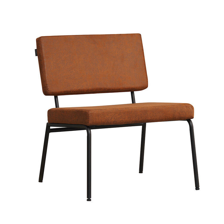 Furnwise Scandinavian Armchair Espen Cognac Eco-Leather