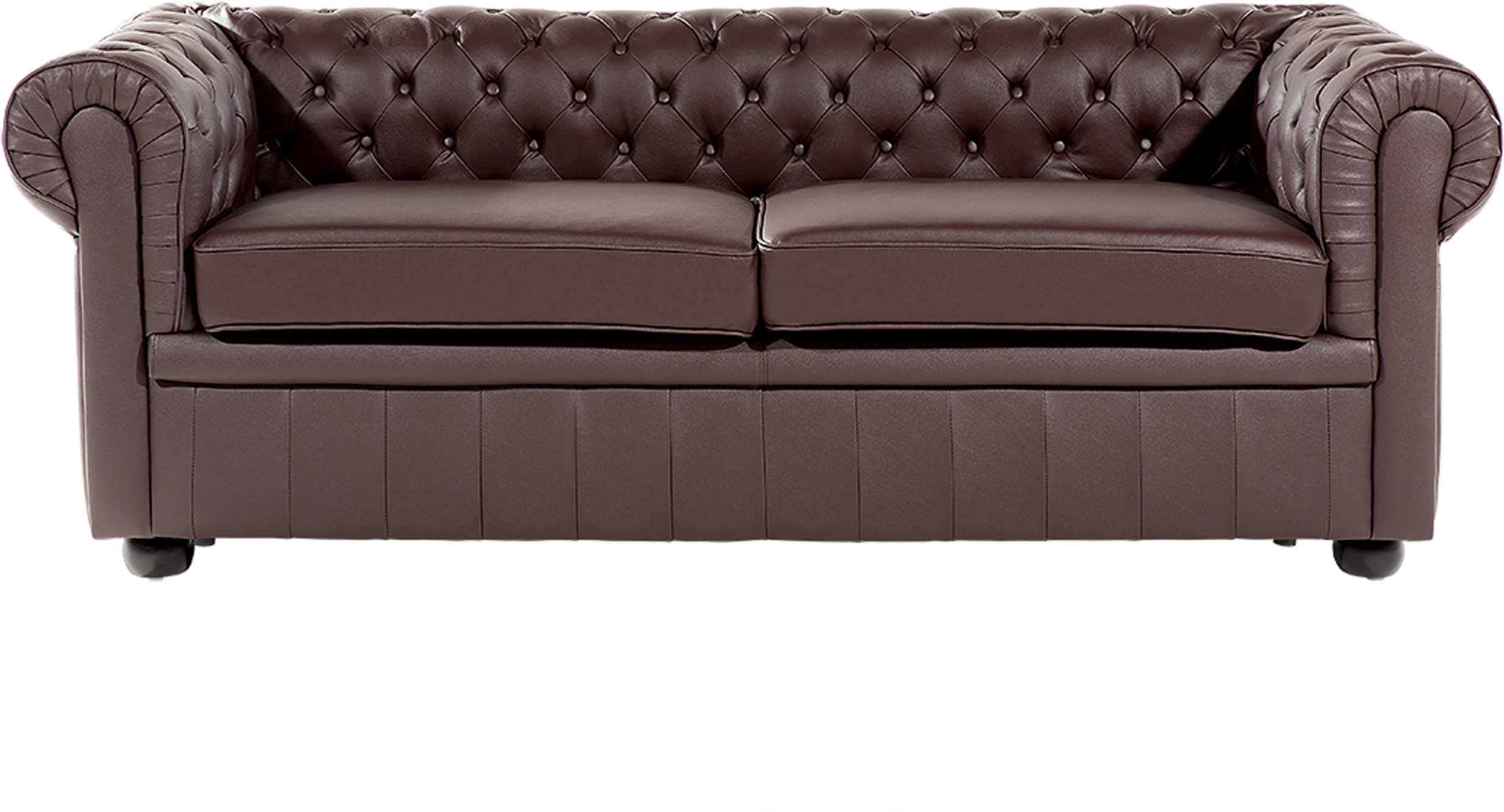 Beliani Chesterfield Sofa Brown Genuine Leather 3 Seater