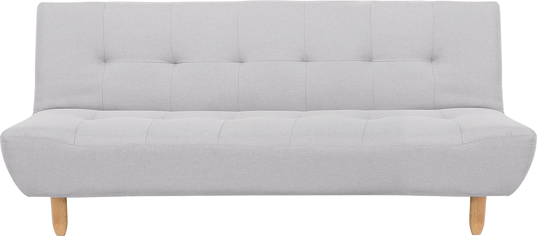 Beliani Sofa Light Grey Fabric Upholstery Light Wood Legs 3 Seater Scandinavian Style