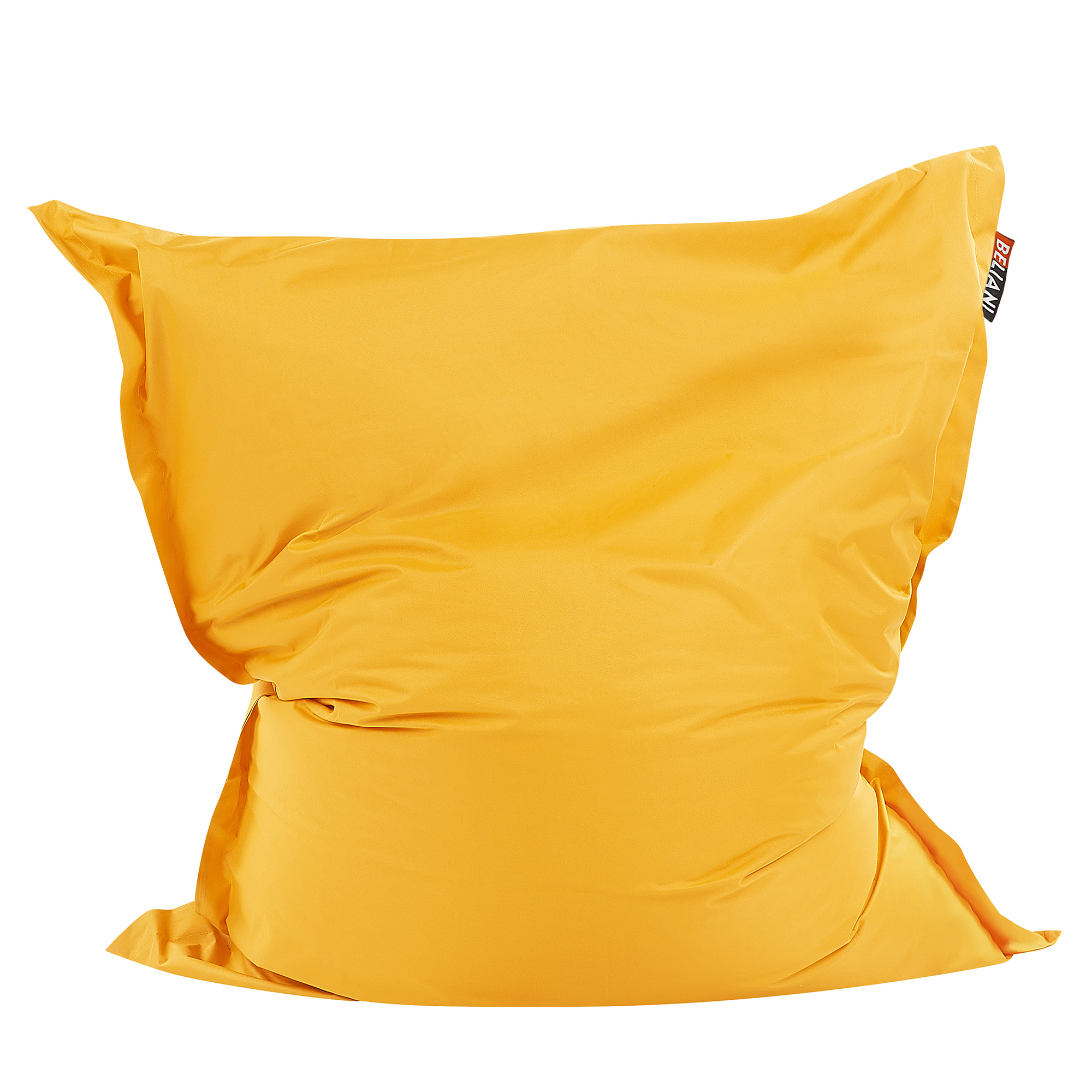 Beliani Large Bean Bag Yellow Lounger Zip Giant Beanbag
