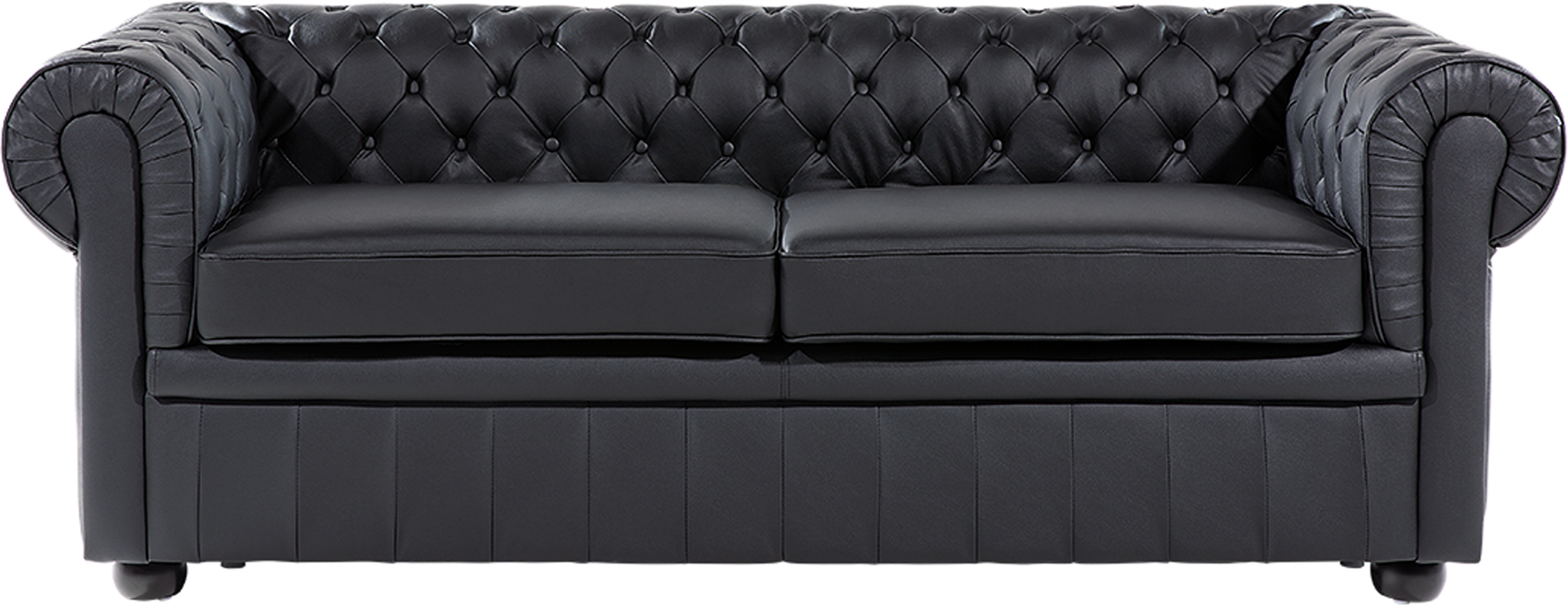 Beliani Chesterfield Sofa Black Genuine Leather 3 Seater