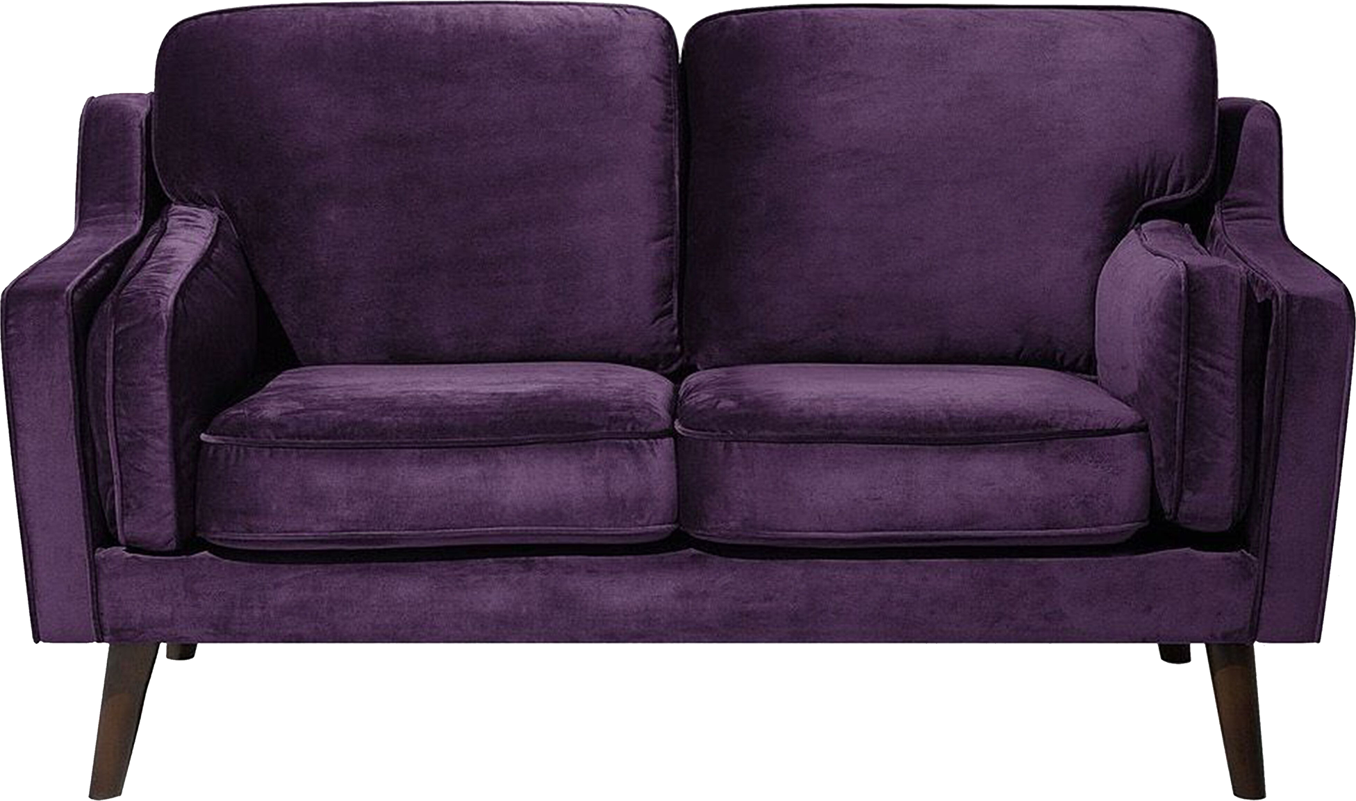 Beliani Sofa Violet 2 Seater Velvet Wooden Legs Classic