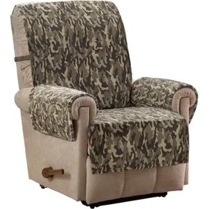 Jeffrey Home Camo Plush Recliner Furniture Slipcover, Green