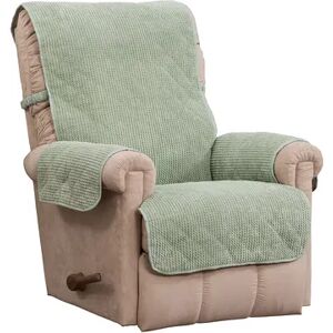 Jeffrey Home Ripple Plush Secure Fit Recliner Furniture Cover Slipcover, Green