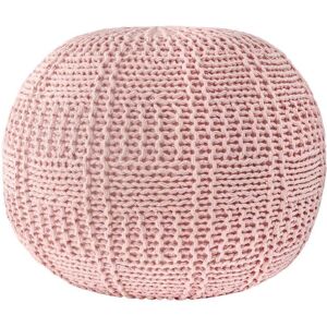 nuLOOM Berlin Casual Knitted Filled Ottoman Blush Round Pouf