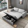 Homary 82" Gray Sofa Bed Convertible Sleeper Couch Cotton & Linen Upholstery with Storage
