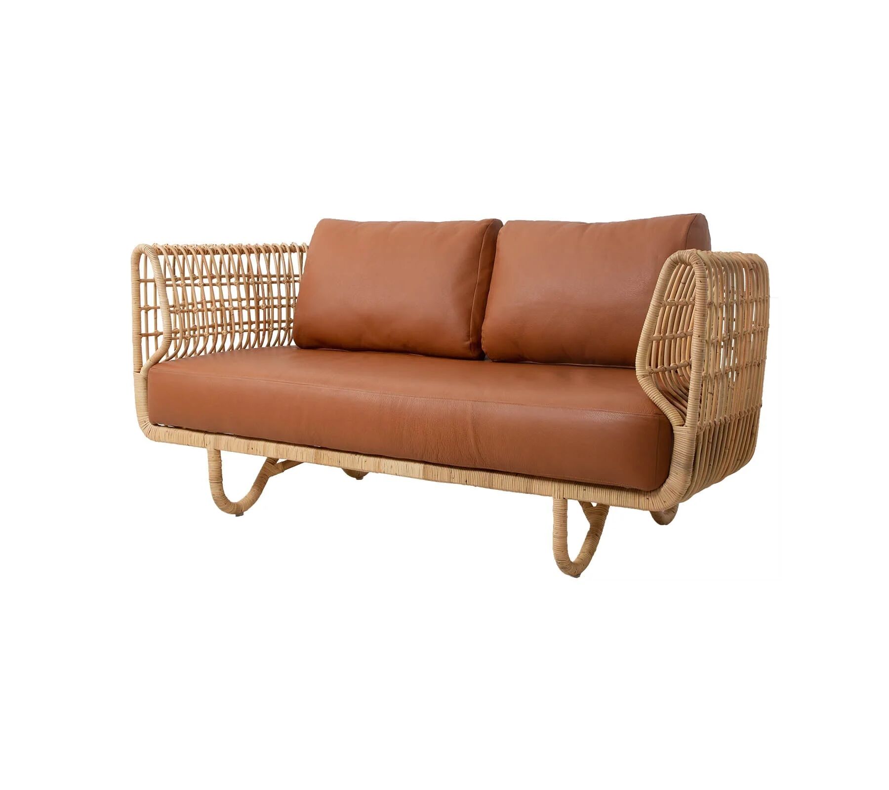 Cane-line Nest 2-Seater Sofa, Cognac, Leather
