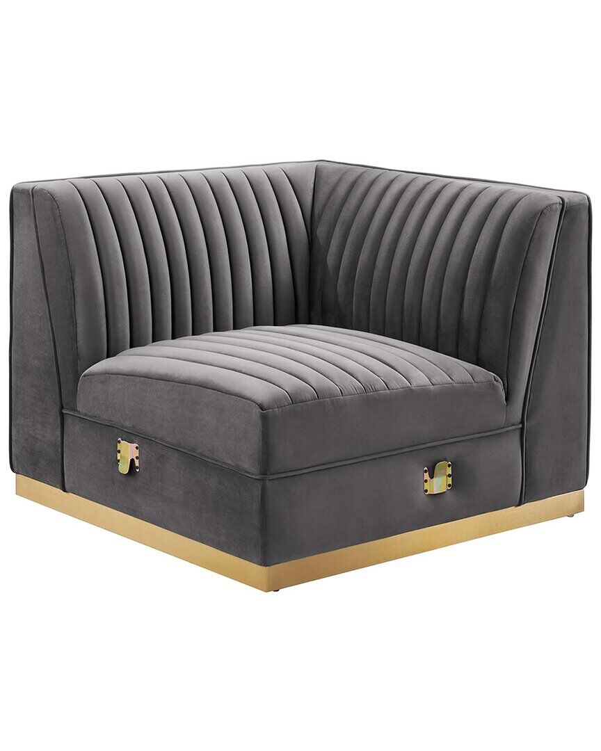 Modway Sanguine Channel Tufted Performance Velvet Modular Sectional Sofa Right Corner Chair NoColor NoSize