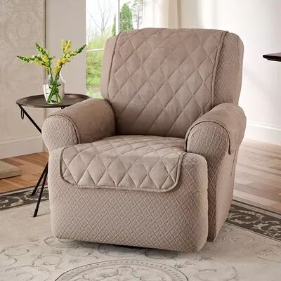 Jeffrey Home Suede Recliner Wing Chair Protector, White