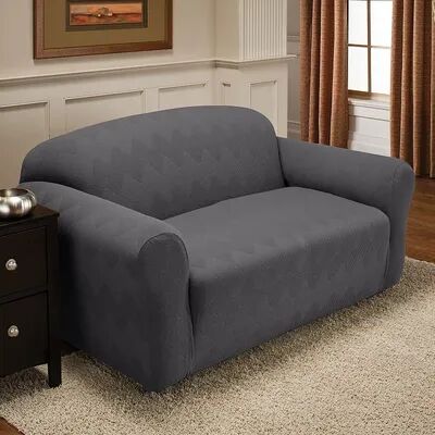 Jeffrey Home Stretch Optic Sofa Slipcover, Grey