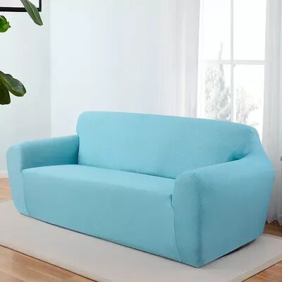 Kathy Ireland Ingenue Stretch Sofa Slipcover, Turquoise/Blue, SOFASLPCVR
