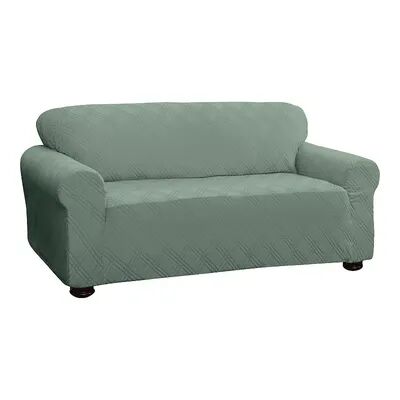 Stretch Sensations Stretch Double Diamond Sofa Slipcover, Green