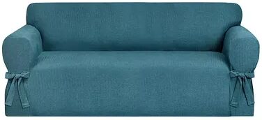 Kathy Ireland Evening Flannel Sofa Slipcover, Med Blue, SOFASLPCVR