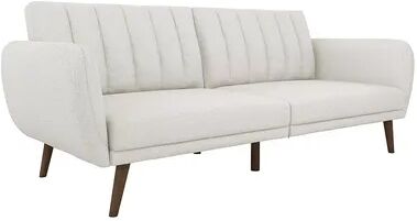 Novogratz Brittany Linen Convertible Sofa Futon, White