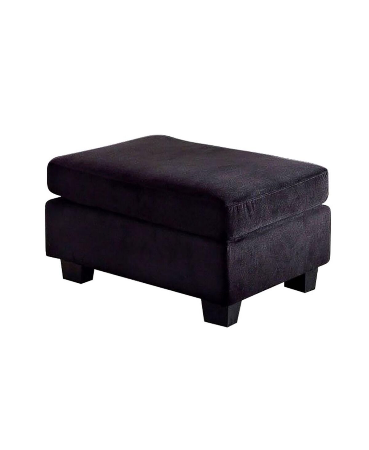 Simple Relax Flannelette Living Room Ottoman, Black - Black