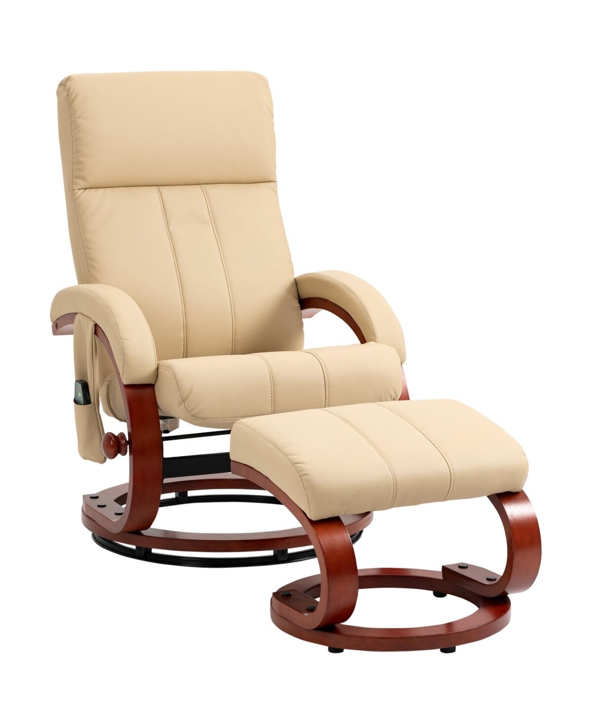 Homcom Recliner Chair with Ottoman, Electric Faux Leather Recliner with 10 Vibration Points and 5 Massage Mode, Reclining Chair with Remote Control, S