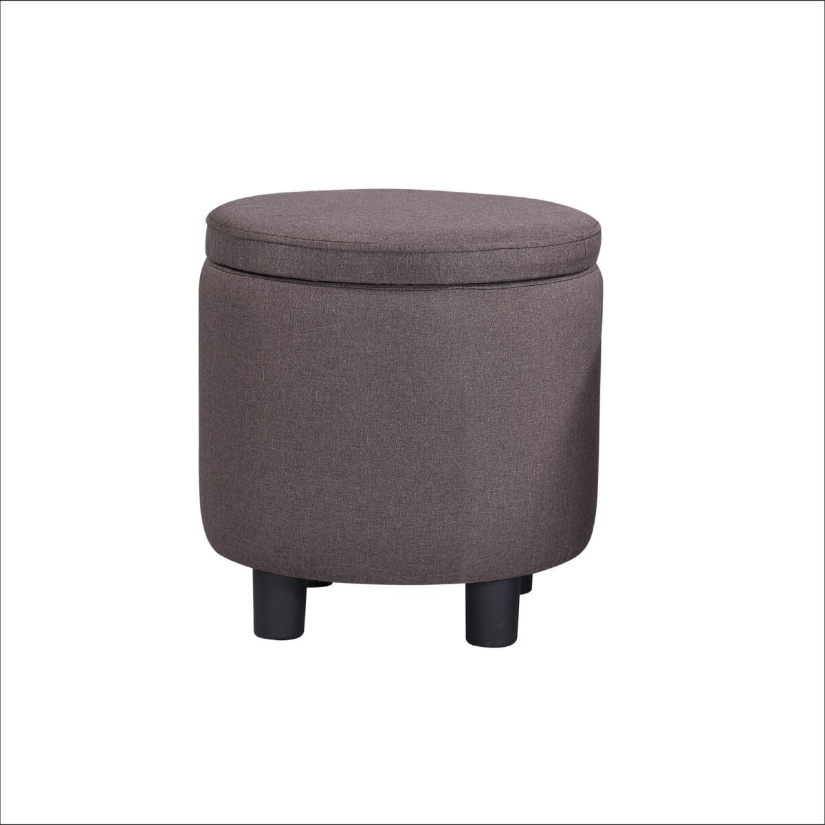 Simplie Fun Jst Home Decor Upholstered Round Fabric Tufted Footrest Ottoman, Ottoman with Storage for Living Room & Bedroom, Decorative Home Furniture, Brown - Br