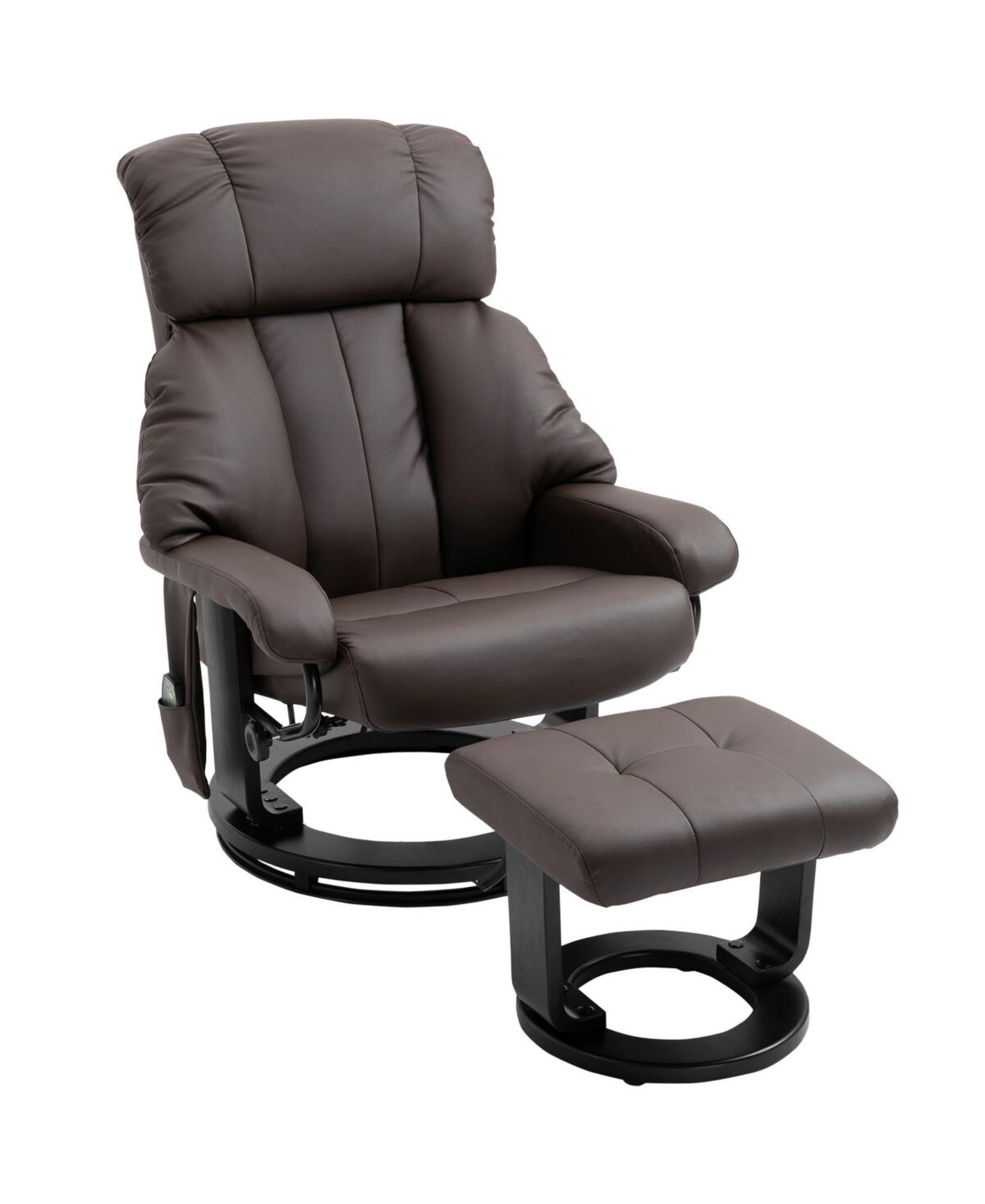 Homcom Massage Recliner Chair with Cushioned Ottoman and 10 Point Vibration - Brown