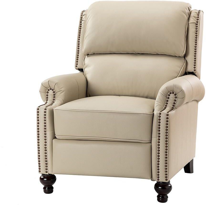 Hulala Home Franco Genuine Leather Recliner - Beige