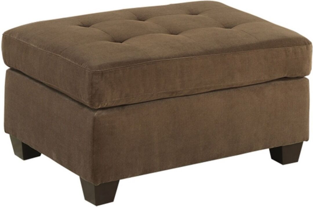 Simplie Fun Cocktail Ottoman Waffle Suede Fabric Truffle Color W Tufted Seats Ottomans Hardwoods Living Room - Grey