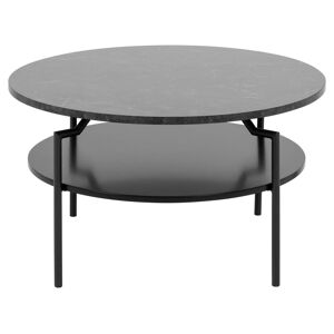 ACTONA GROUP Couchtisch »Goldington Beistelltisch, Kaffetisch«, Sofatisch, rund, dekorativem Rahmen, 1 Ablage, T: 80 cm  Schwarzer Marmor  B/H/T:... Schwarzer Marmor