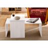 Home affaire Couchtisch »Leinz«, (Set, 2 St.), aus Kiefer, Tischplatten in zwei Stärken erhältlich, Breite 100 cm  weiß  B/H/T: 40 cm x 50 cm x 50 cm weiß