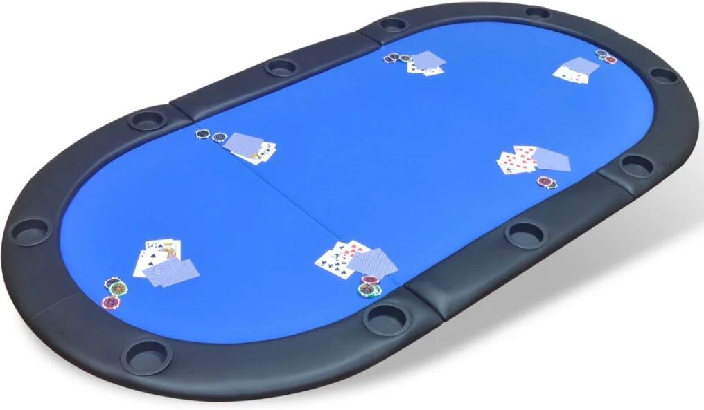 Unbranded 10-Player Fold-able Poker Tabletop - Blue