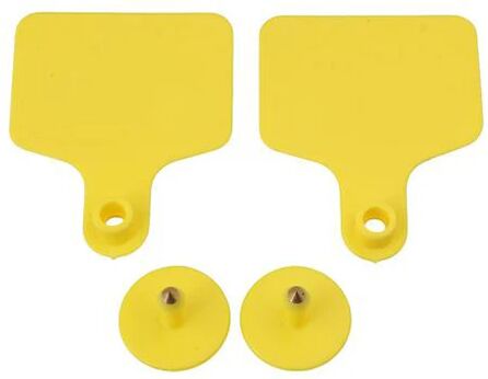 Rooster Farms 100 Pcs Cattle Ear Tags Set Blank Yellow