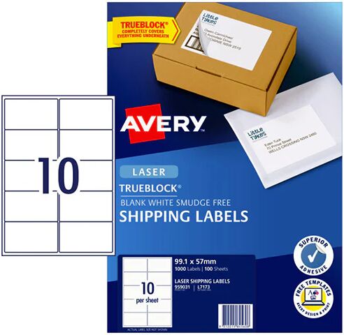 Avery Laser Label L7173 10Up Pack Of 100